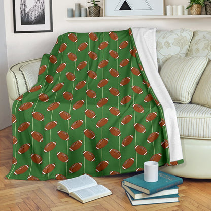 American Football On Field Themed Fleece Blanket
