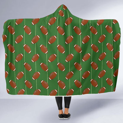 American Football on Field Themed Hooded Blanket-JTAMIGO.COM