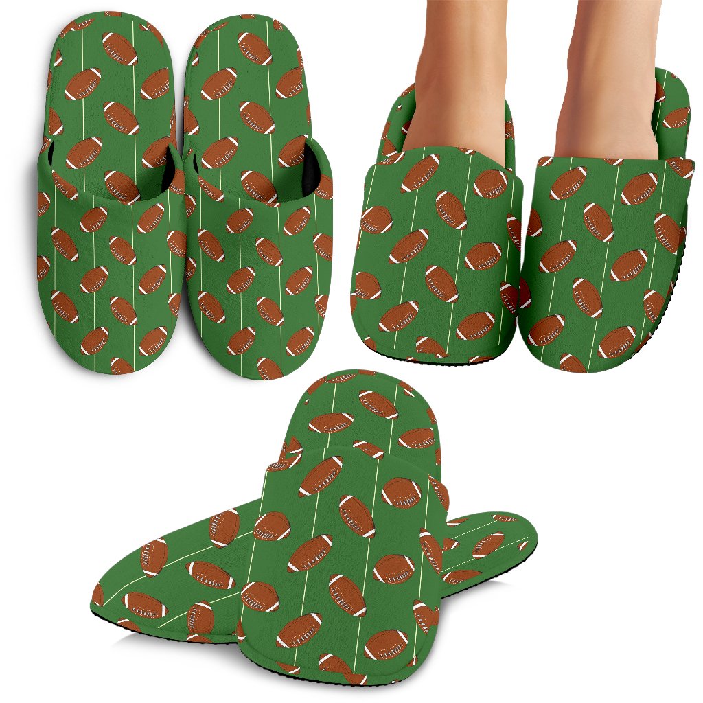 American Football on Field Themed House Slippers