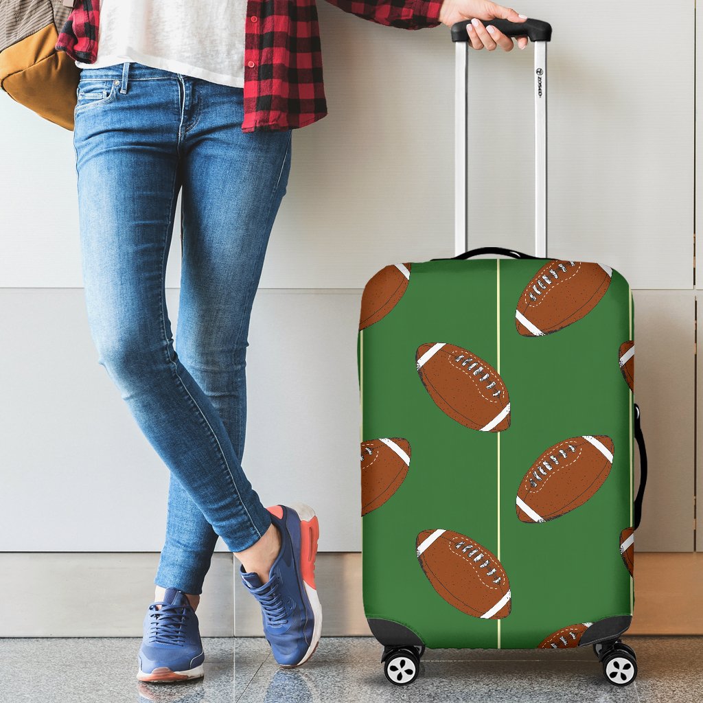 American Football On Field Themed Luggage Cover Protector