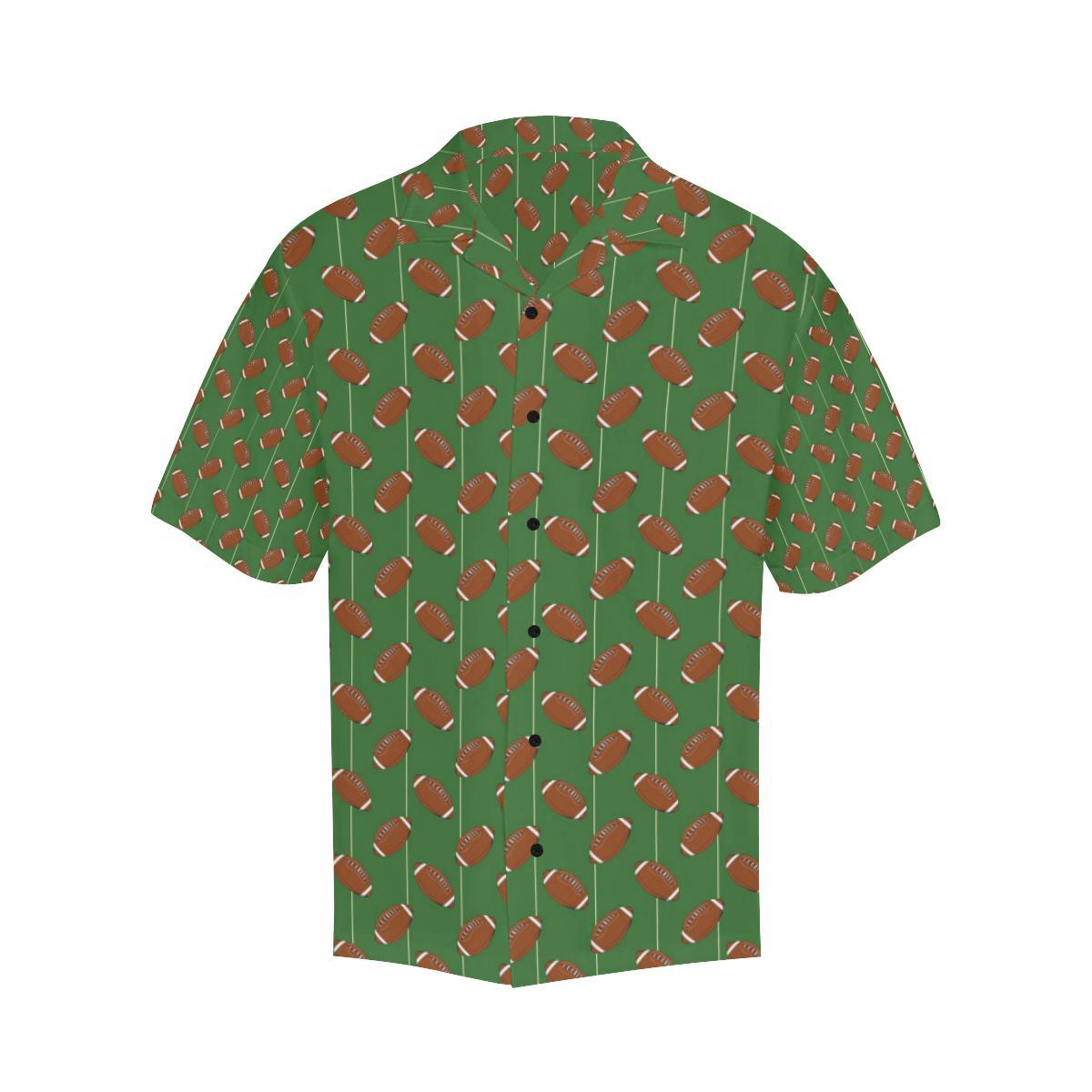 American Football on Field Themed Men Aloha Hawaiian Shirt
