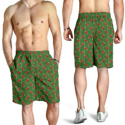 American Football on Field Themed Mens Shorts-JTAMIGO.COM