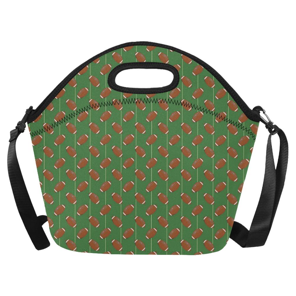 American Football on Field Themed Neoprene Lunch Bag (Model 1669)(Large)-JTAMIGO.COM