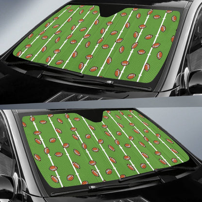 American Football on Field Themed Print Car Sun Shade For Windshield