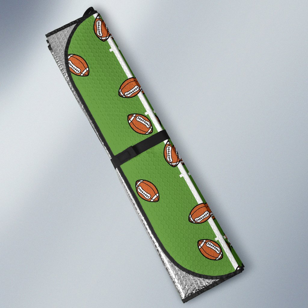 American Football on Field Themed Print Car Sun Shade For Windshield