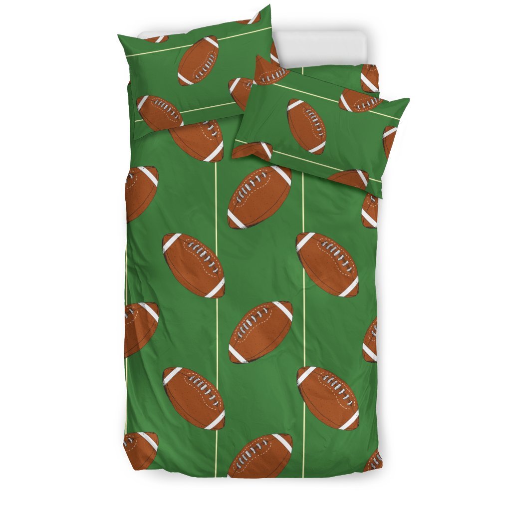 American Football On Field Themed Print Duvet Cover Bedding Set