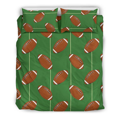 American Football On Field Themed Print Duvet Cover Bedding Set