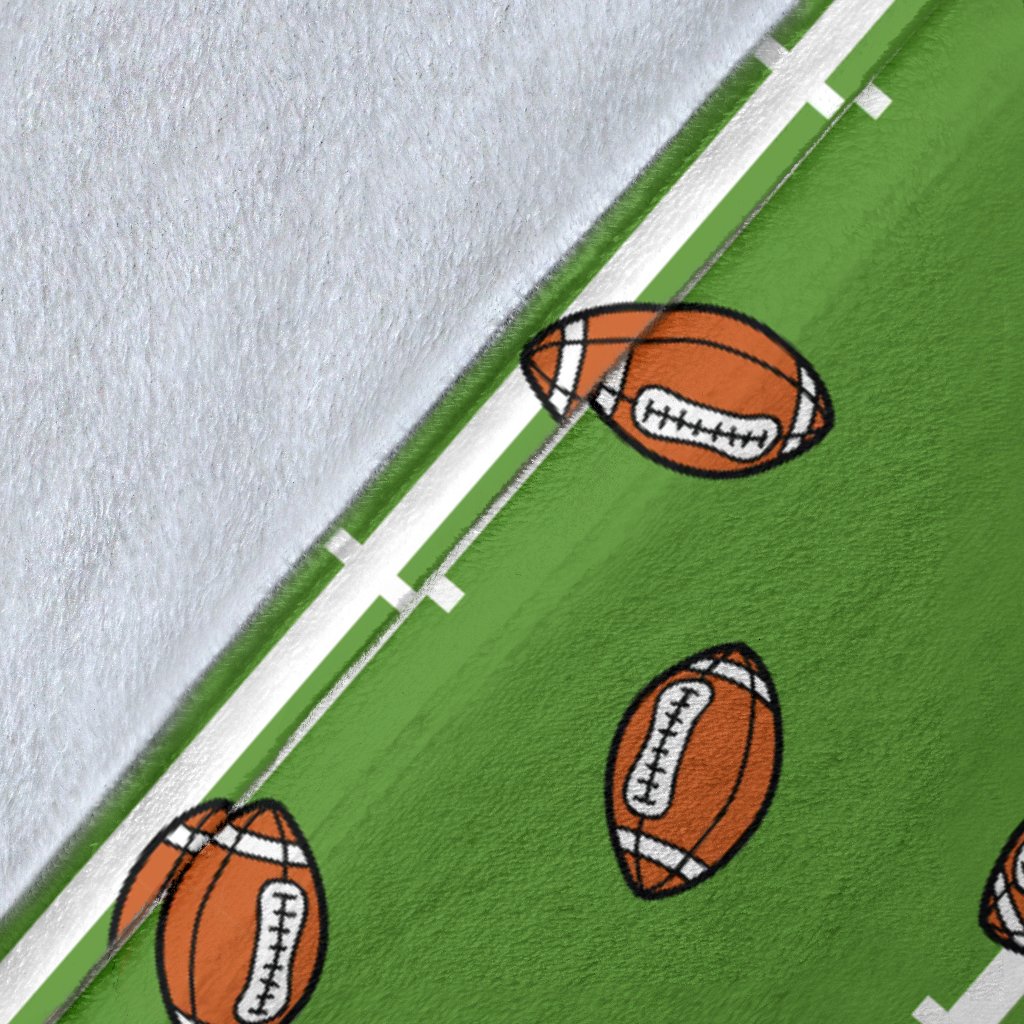 American Football On Field Themed Print Fleece Blanket