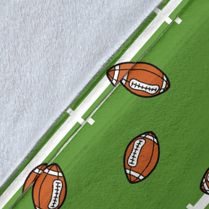 American Football On Field Themed Print Fleece Blanket