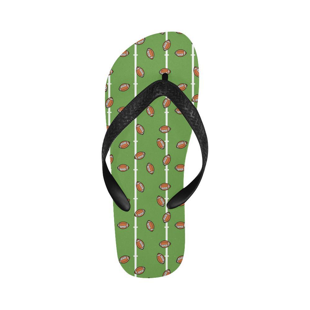 American Football on Field Themed Print Flip Flops-JTAMIGO.COM
