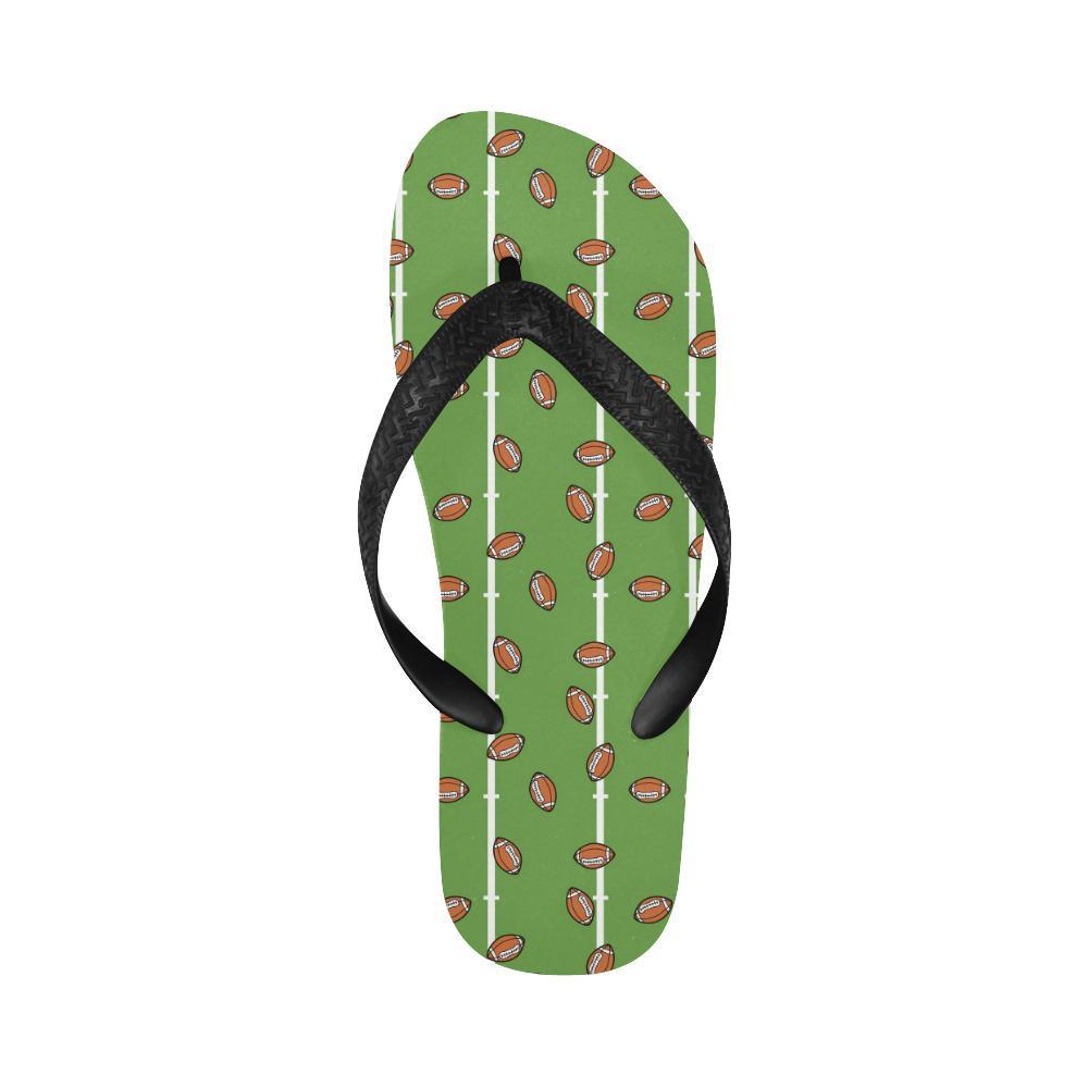 American Football on Field Themed Print Flip Flops-JTAMIGO.COM