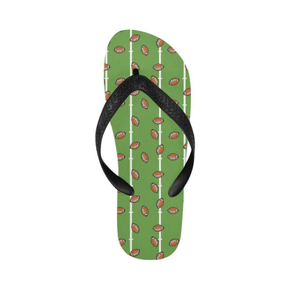 American Football on Field Themed Print Flip Flops-JTAMIGO.COM