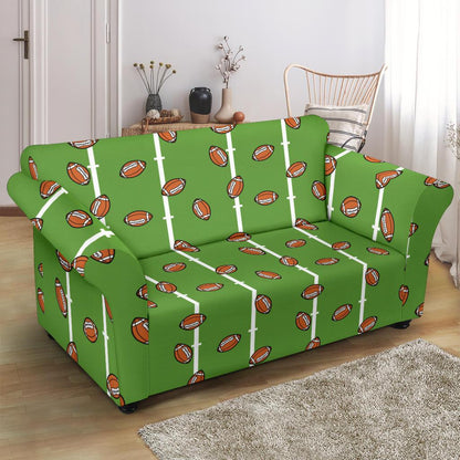 American Football on Field Themed Print Loveseat Slipcover-JTAMIGO.COM