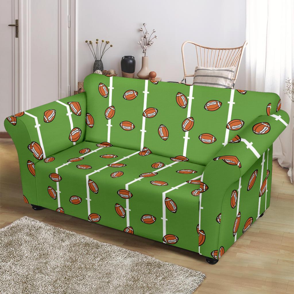 American Football on Field Themed Print Loveseat Slipcover-JTAMIGO.COM