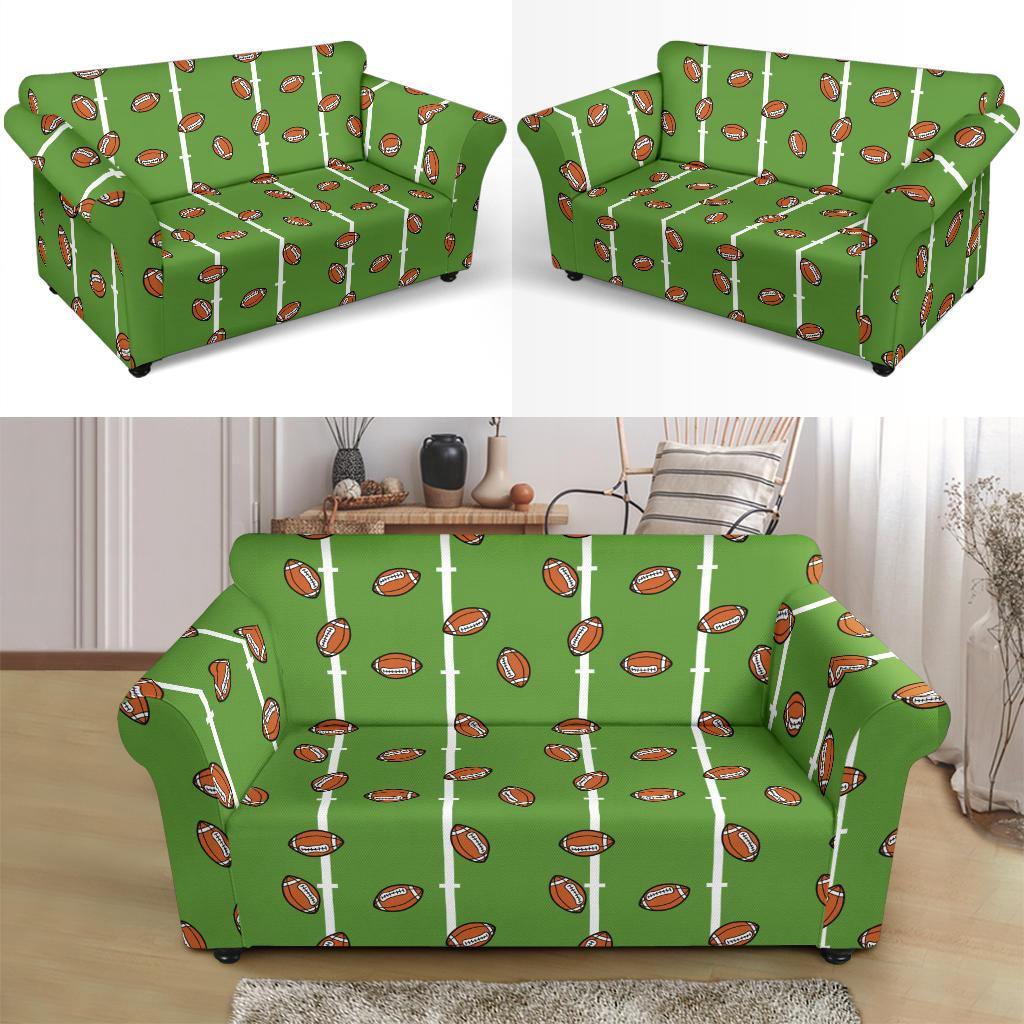 American Football on Field Themed Print Loveseat Slipcover-JTAMIGO.COM