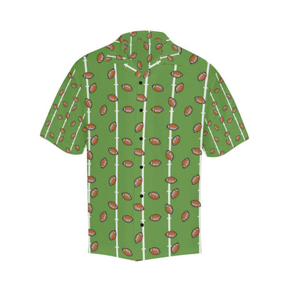 American Football on Field Themed Print Men Aloha Hawaiian Shirt
