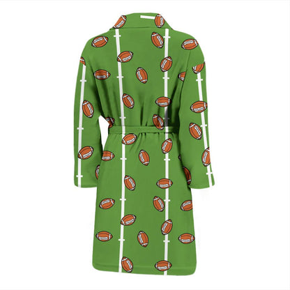 American Football on Field Themed Print Men Bath Robe-JTAMIGO.COM