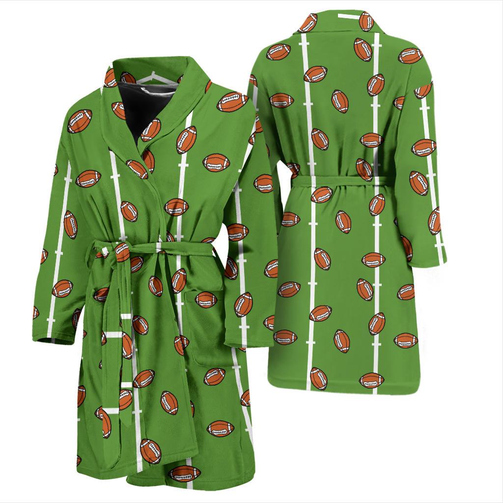 American Football on Field Themed Print Men Bath Robe-JTAMIGO.COM