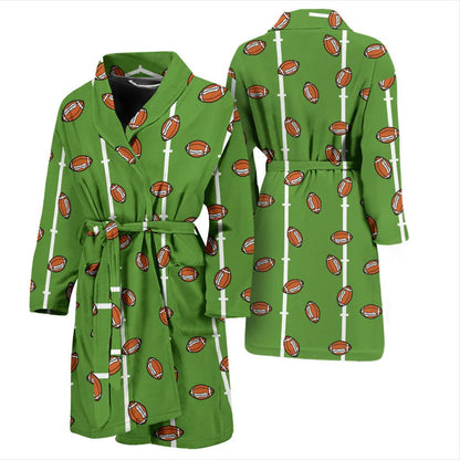 American Football on Field Themed Print Men Bath Robe-JTAMIGO.COM