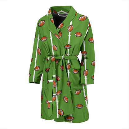 American Football on Field Themed Print Men Bath Robe-JTAMIGO.COM