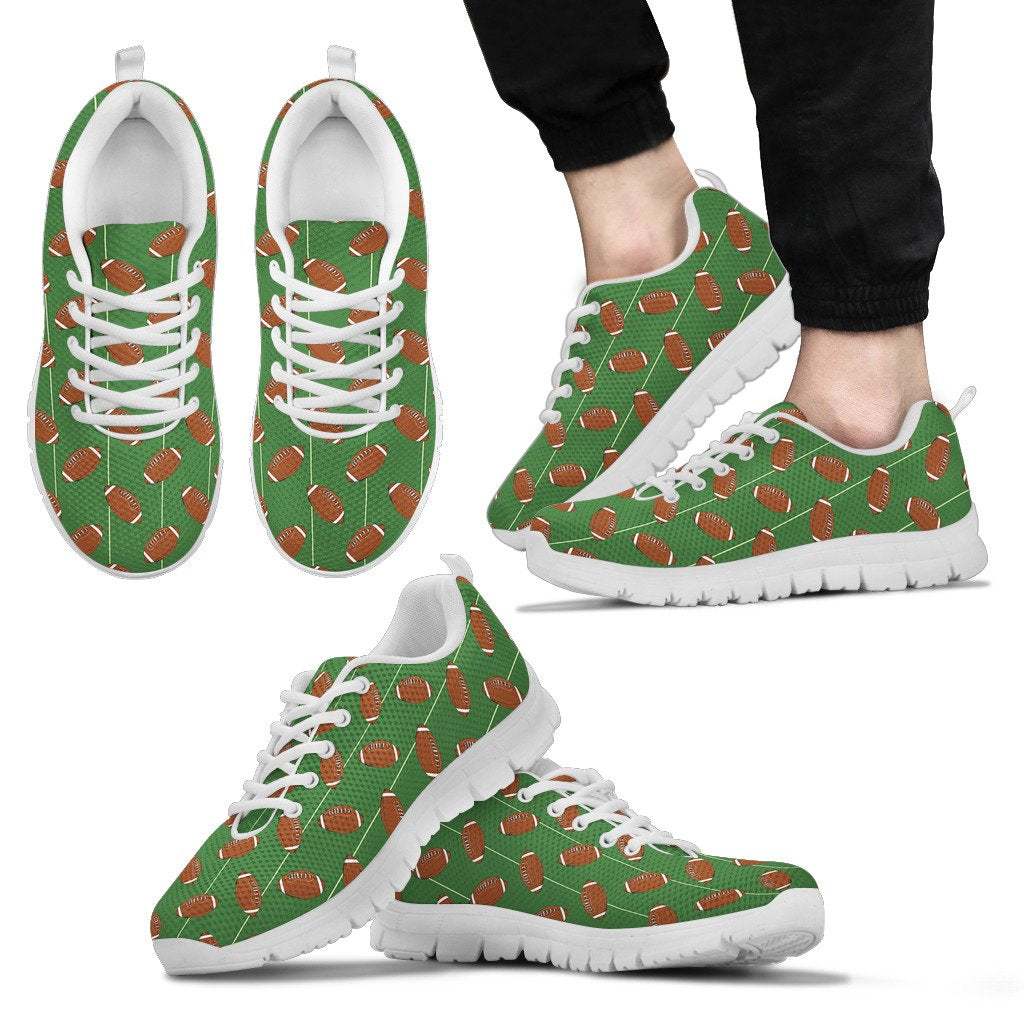American Football on Field Themed Print Men Sneakers Shoes