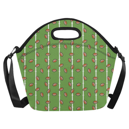 American Football on Field Themed Print Neoprene Lunch Bag (Model 1669)(Large)-JTAMIGO.COM