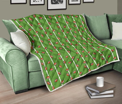 American Football on Field Themed Print Premium Quilt-JTAMIGO.COM