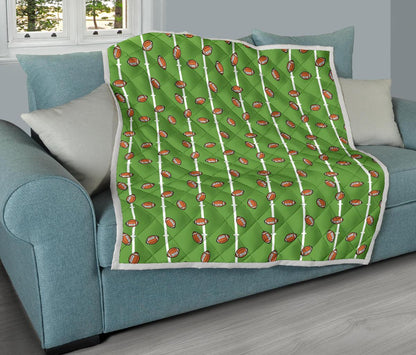American Football on Field Themed Print Premium Quilt-JTAMIGO.COM