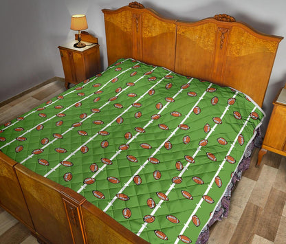 American Football on Field Themed Print Premium Quilt-JTAMIGO.COM