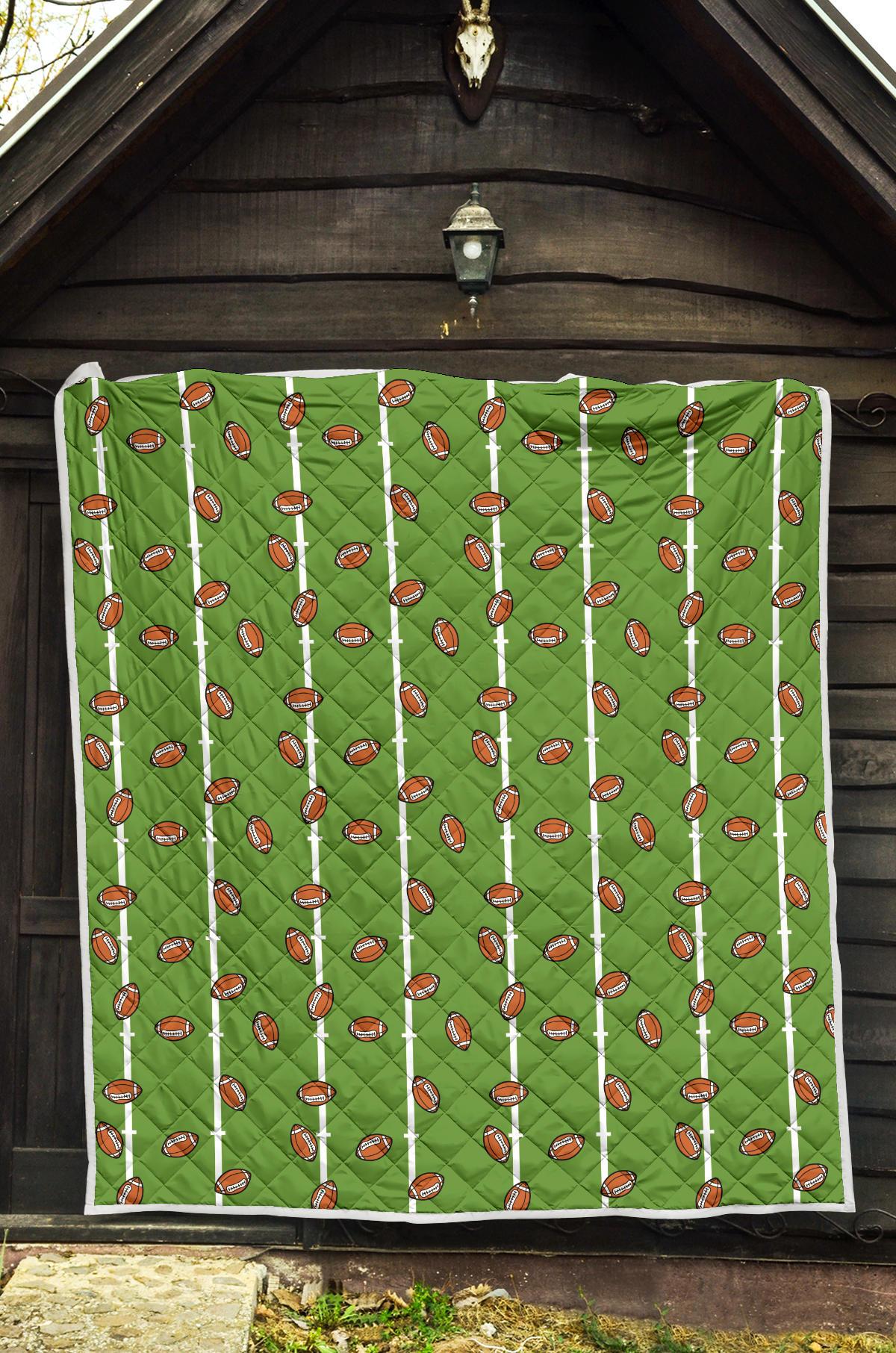 American Football on Field Themed Print Premium Quilt-JTAMIGO.COM