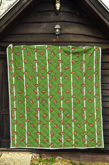 American Football on Field Themed Print Premium Quilt-JTAMIGO.COM