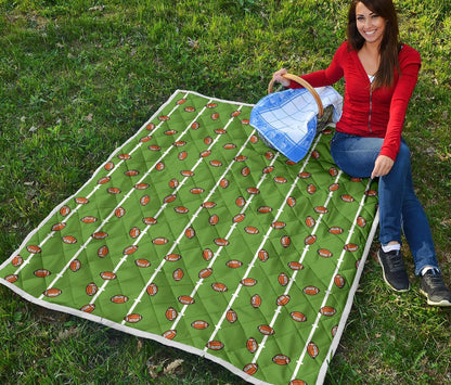 American Football on Field Themed Print Premium Quilt-JTAMIGO.COM