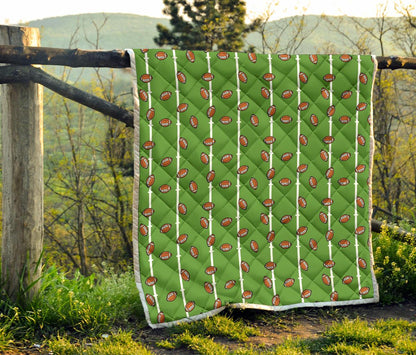 American Football on Field Themed Print Premium Quilt-JTAMIGO.COM
