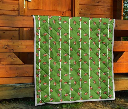 American Football on Field Themed Print Premium Quilt-JTAMIGO.COM