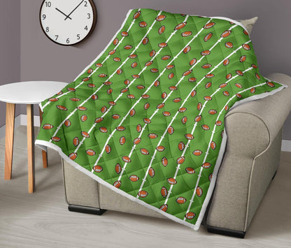 American Football on Field Themed Print Premium Quilt-JTAMIGO.COM