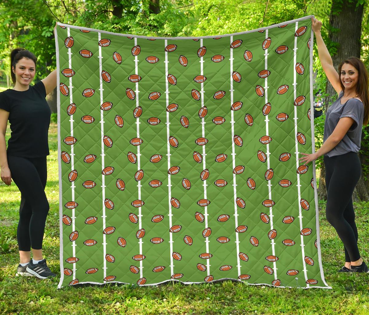 American Football on Field Themed Print Premium Quilt-JTAMIGO.COM
