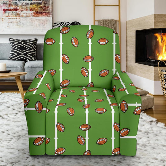 American Football on Field Themed Print Single Sofa Slipcover -JTAMIGO.COM