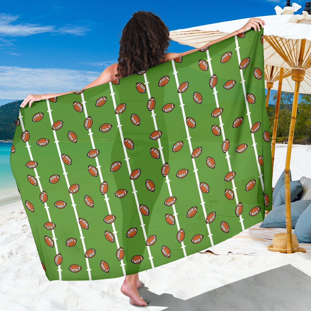 American Football on Field Themed Print Sarong Pareo Wrap