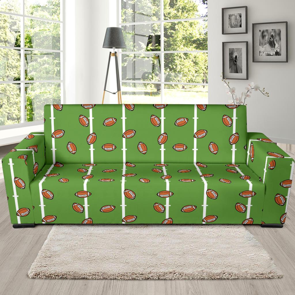 American Football on Field Themed Print Sofa Slipcover-JTAMIGO.COM
