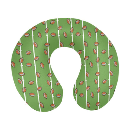 American Football on Field Themed Print U-Shaped Travel Neck Pillow-JTAMIGO.COM