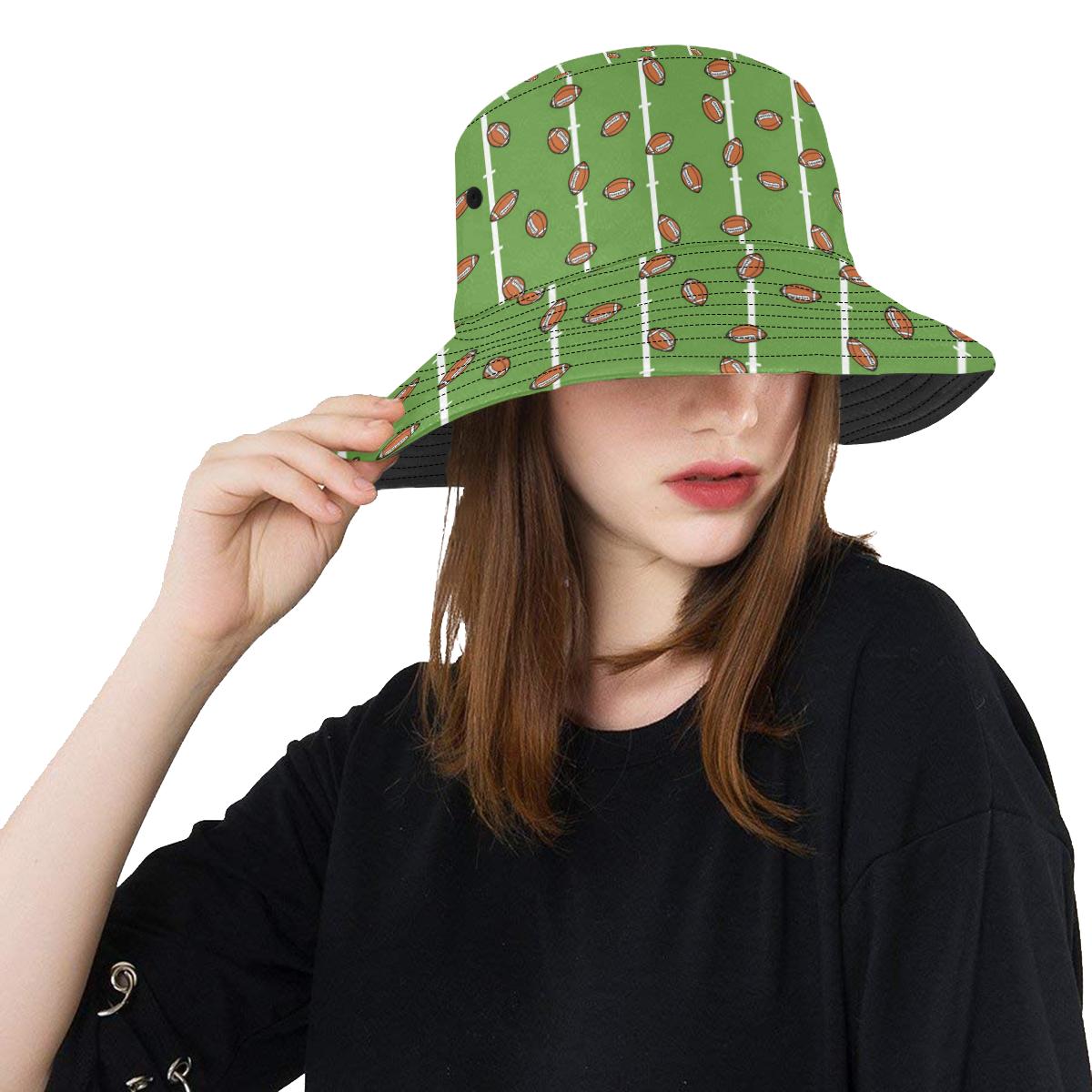 American Football on Field Themed Print Unisex Bucket Hat