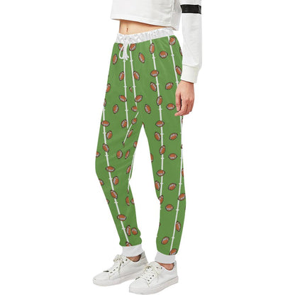 American Football on Field Themed Print Unisex Casual Sweatpants (Model L11)-JTAMIGO.COM