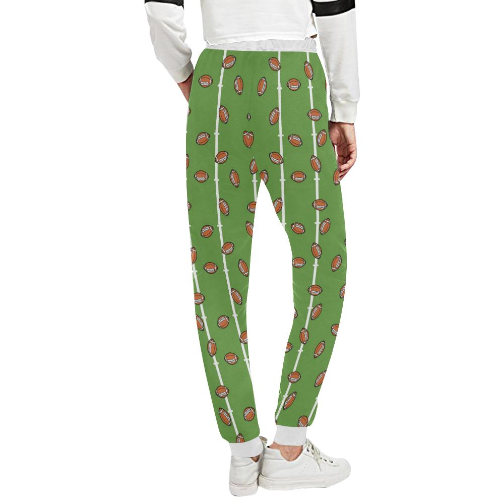 American Football on Field Themed Print Unisex Casual Sweatpants (Model L11)-JTAMIGO.COM