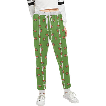 American Football on Field Themed Print Unisex Casual Sweatpants (Model L11)-JTAMIGO.COM
