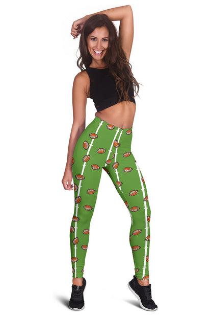 American Football on Field Themed Print Women Leggings