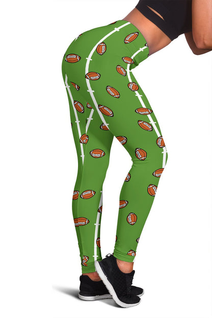 American Football on Field Themed Print Women Leggings
