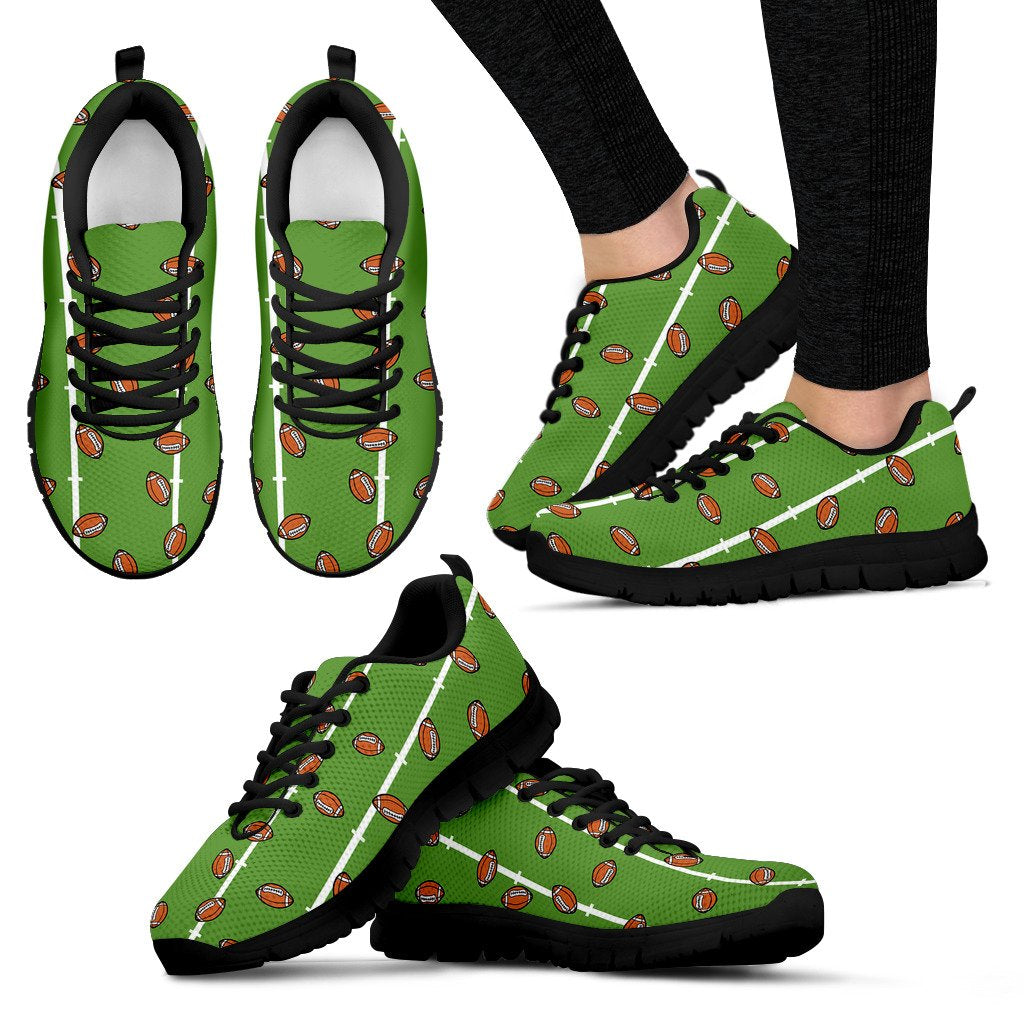 American Football On Field Themed Print Women Sneakers Shoes