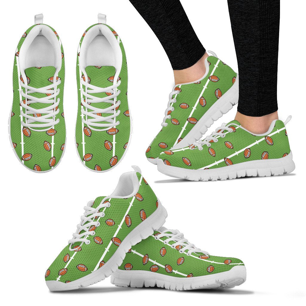 American Football On Field Themed Print Women Sneakers Shoes