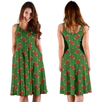 American Football on Field Themed Sleeveless Dress