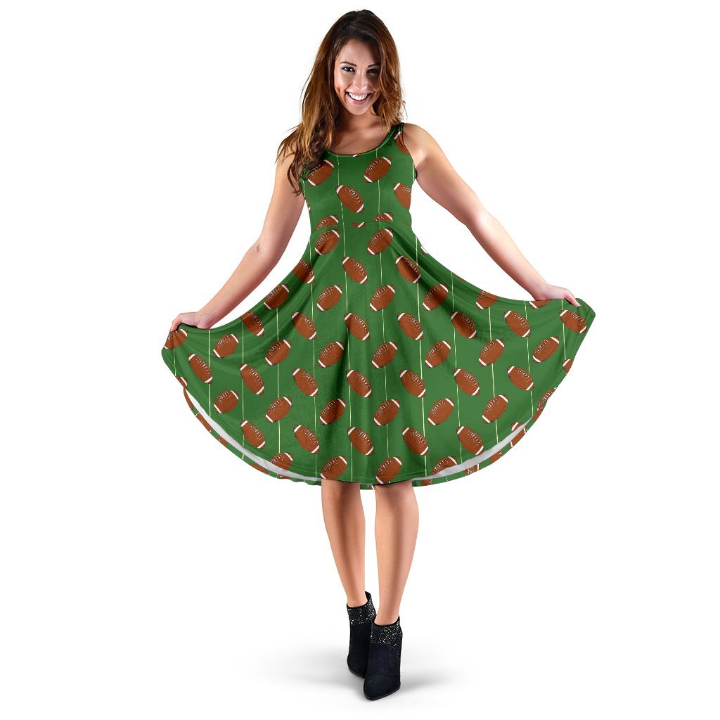 American Football on Field Themed Sleeveless Dress